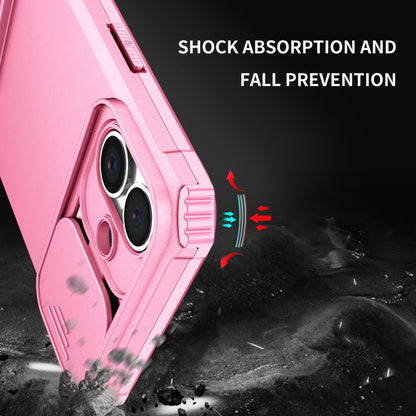 For iPhone 16 Plus Stereoscopic Holder Sliding Camshield Phone Case(Pink) - iPhone 16 Plus Cases by buy2fix | Online Shopping UK | buy2fix