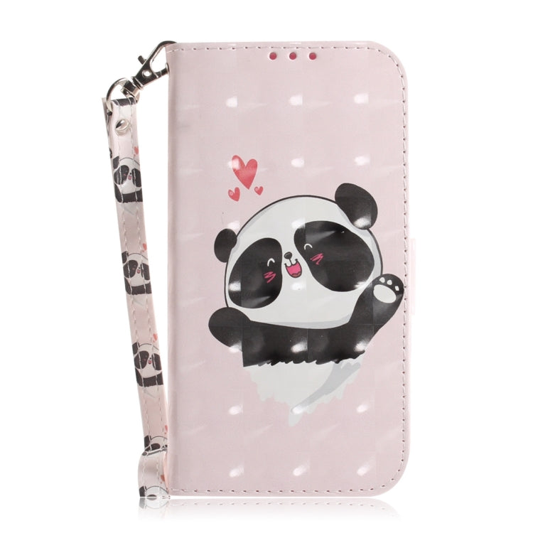 For Motorola Edge 2024 3D Colored Flip Leather Phone Case(Heart Panda) - Motorola Cases by buy2fix | Online Shopping UK | buy2fix