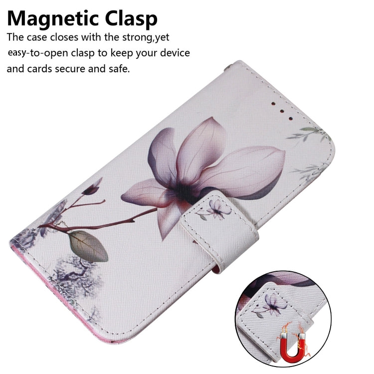 For iPhone 16 Coloured Drawing Flip Leather Phone Case(Magnolia) - iPhone 16 Cases by buy2fix | Online Shopping UK | buy2fix