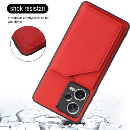 For Xiaomi Redmi Note 12 Pro 5G Skin Feel PU + TPU + PC Card Slots Phone Case(Red) - Xiaomi Cases by buy2fix | Online Shopping UK | buy2fix