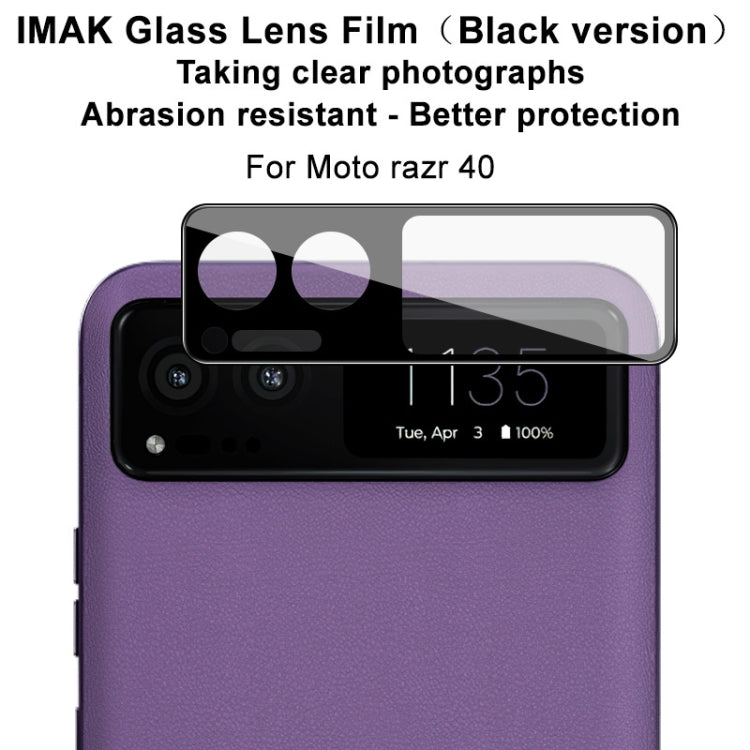 For Motorola Moto Razr 40 IMAK Rear Camera Lens Glass Film Black Version - Other by imak | Online Shopping UK | buy2fix