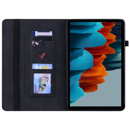 For Samsung Galaxy Tab S9+ Skin Feel Solid Color Zipper Leather Tablet Case(Black) - Galaxy Tab S9+ Cases by buy2fix | Online Shopping UK | buy2fix