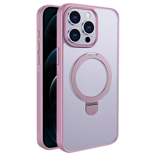 For iPhone 12 Pro Multifunctional MagSafe Holder Phone Case(Pink) - iPhone 12 / 12 Pro Cases by buy2fix | Online Shopping UK | buy2fix