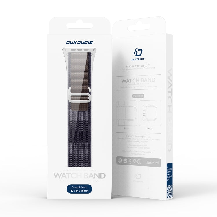 For Apple Watch Series 7 41mm DUX DUCIS GS Series Nylon Loop Watch Band(Indigo Blue) - Watch Bands by DUX DUCIS | Online Shopping UK | buy2fix