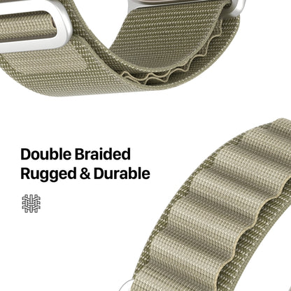 For Apple Watch Series 4 40mm DUX DUCIS GS Series Nylon Loop Watch Band(Olive) - Watch Bands by DUX DUCIS | Online Shopping UK | buy2fix