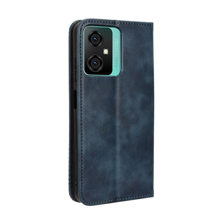 For Blackview Oscal C70 Magnetic Buckle Retro Texture Leather Phone Case(Blue) - More Brand by buy2fix | Online Shopping UK | buy2fix