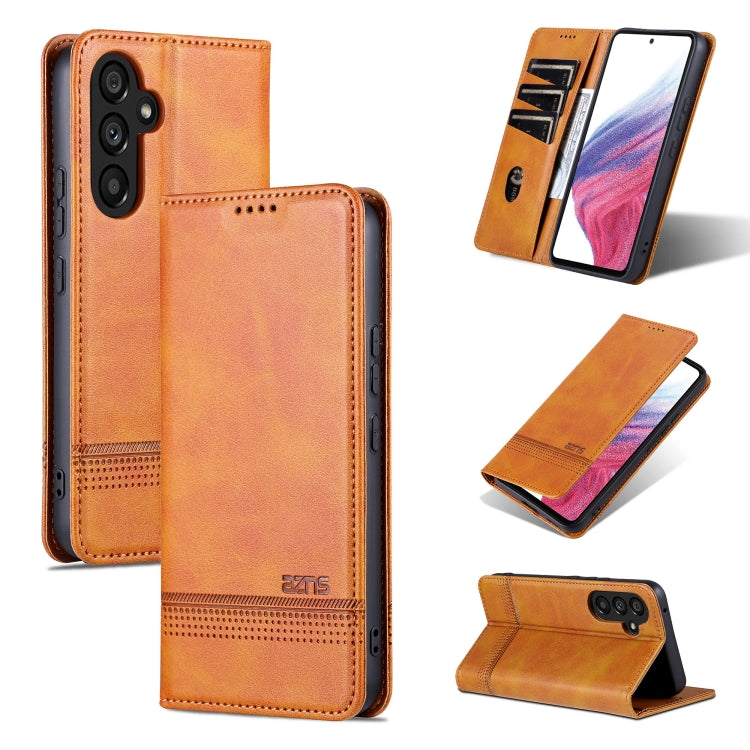 For Samsung Galaxy S23 FE 5G AZNS Magnetic Calf Texture Flip Leather Phone Case(Light Brown) - Galaxy S23 FE 5G Cases by AZNS | Online Shopping UK | buy2fix