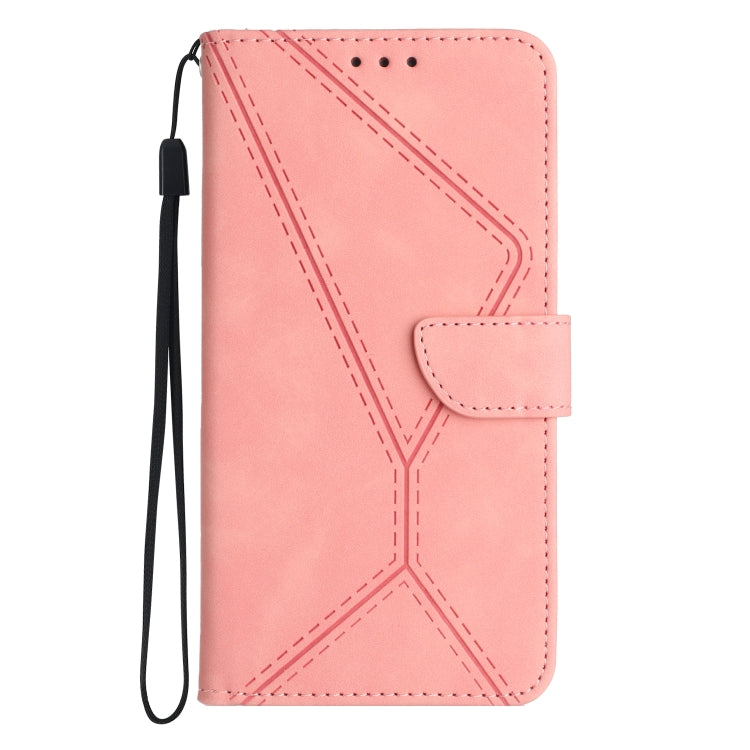 For Samsung Galaxy S24 5G Stitching Embossed Leather Phone Case(Pink) - Galaxy S24 5G Cases by buy2fix | Online Shopping UK | buy2fix
