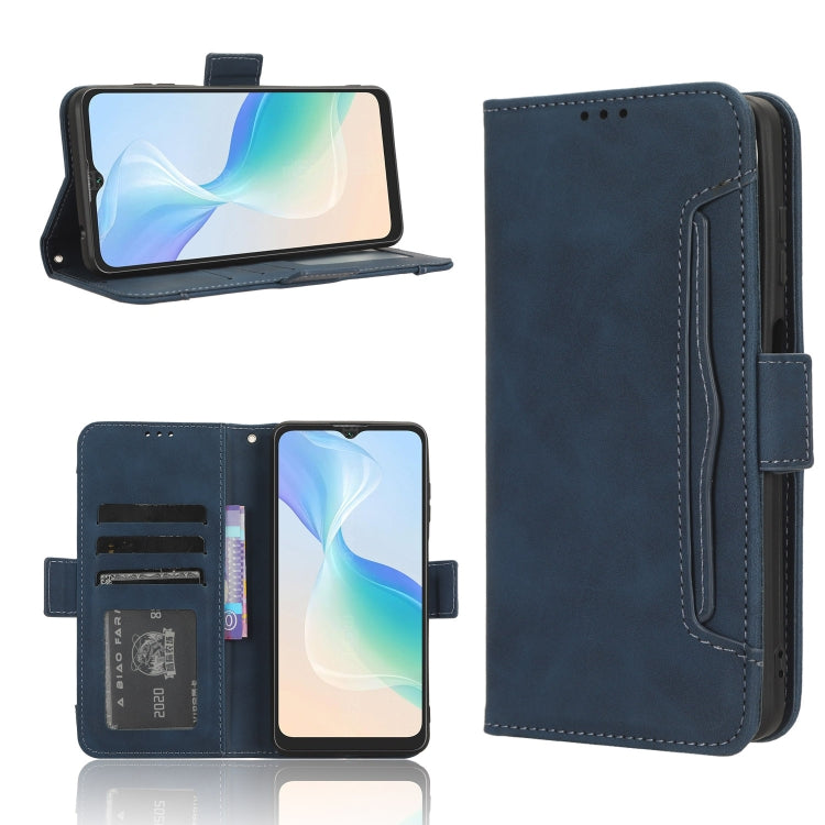 For Blackview Oscal C30 / C30 Pro Skin Feel Calf Texture Card Slots Leather Phone Case(Blue) - More Brand by buy2fix | Online Shopping UK | buy2fix