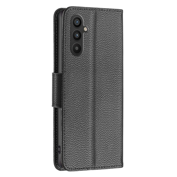 For Samsung Galaxy A34 5G Litchi Texture Pure Color Flip Leather Phone Case(Black) - Galaxy Phone Cases by buy2fix | Online Shopping UK | buy2fix