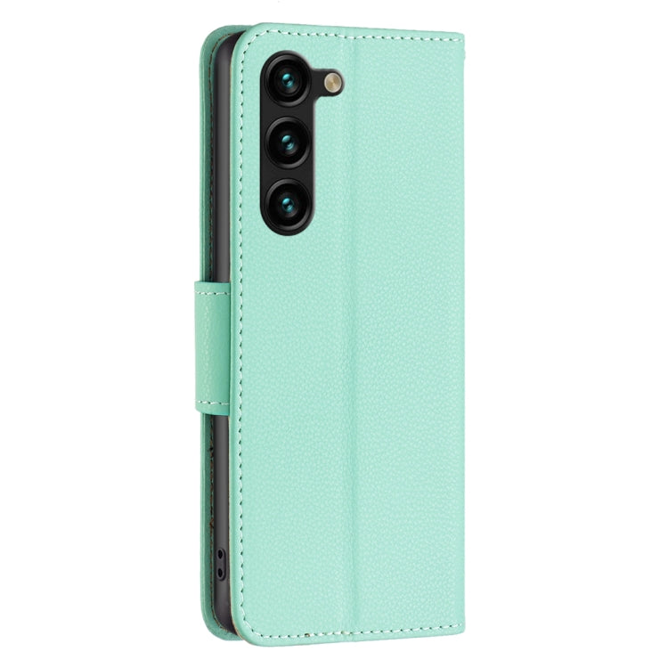 For Samsung Galaxy S24+ 5G Litchi Texture Pure Color Flip Leather Phone Case(Green) - Galaxy S24+ 5G Cases by buy2fix | Online Shopping UK | buy2fix