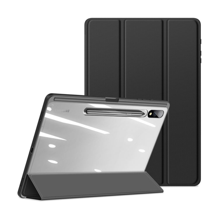 For Samsung Galaxy Tab S9+ DUX DUCIS TOBY Series Antiskid Leather Tablet Case with Sleep / Wake-up Function(Black) - Galaxy Tab S9+ Cases by DUX DUCIS | Online Shopping UK | buy2fix