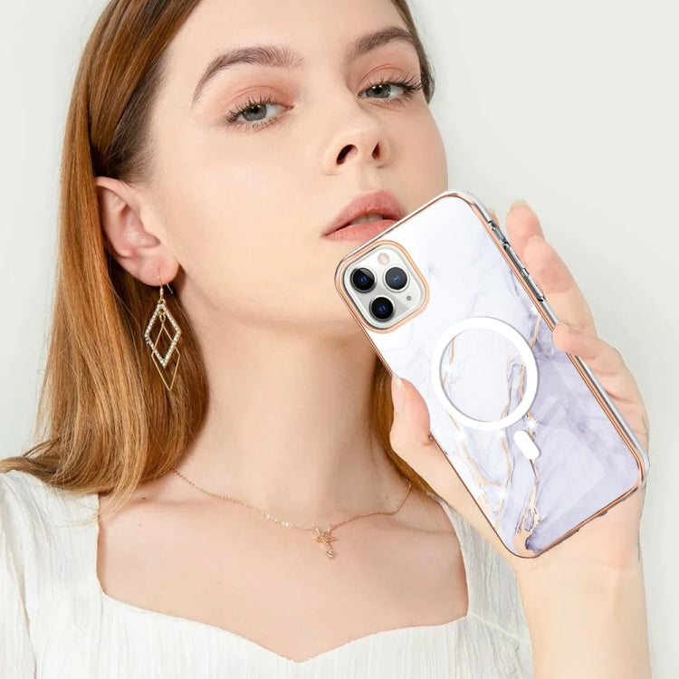 For iPhone 11 Pro Marble Pattern Dual-side IMD Magsafe TPU Phone Case(White 006) - iPhone 11 Pro Cases by buy2fix | Online Shopping UK | buy2fix