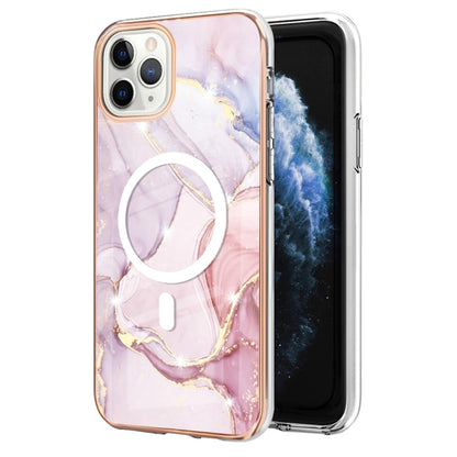 For iPhone 11 Pro Max Marble Pattern Dual-side IMD Magsafe TPU Phone Case(Rose Gold 005) - iPhone 11 Pro Max Cases by buy2fix | Online Shopping UK | buy2fix