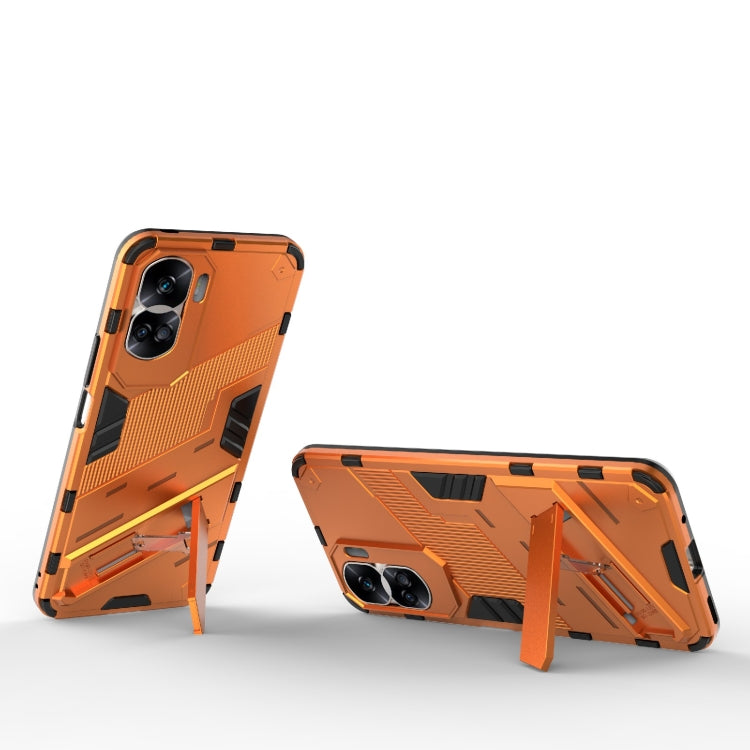 For Honor 90 Lite 5G Global Punk Armor 2 in 1 PC + TPU Phone Case with Holder(Orange) - Honor Cases by buy2fix | Online Shopping UK | buy2fix