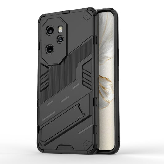 For Honor 100 Pro 5G Punk Armor 2 in 1 PC + TPU Phone Case with Holder(Black) - Honor Cases by buy2fix | Online Shopping UK | buy2fix