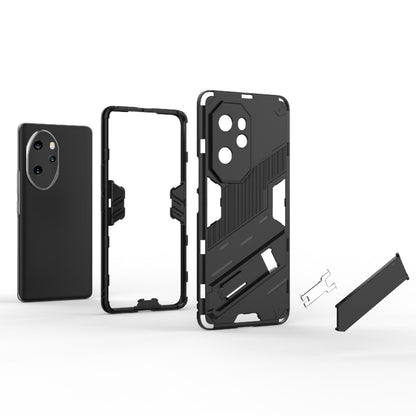 For Honor 100 Pro 5G Punk Armor 2 in 1 PC + TPU Phone Case with Holder(Black) - Honor Cases by buy2fix | Online Shopping UK | buy2fix