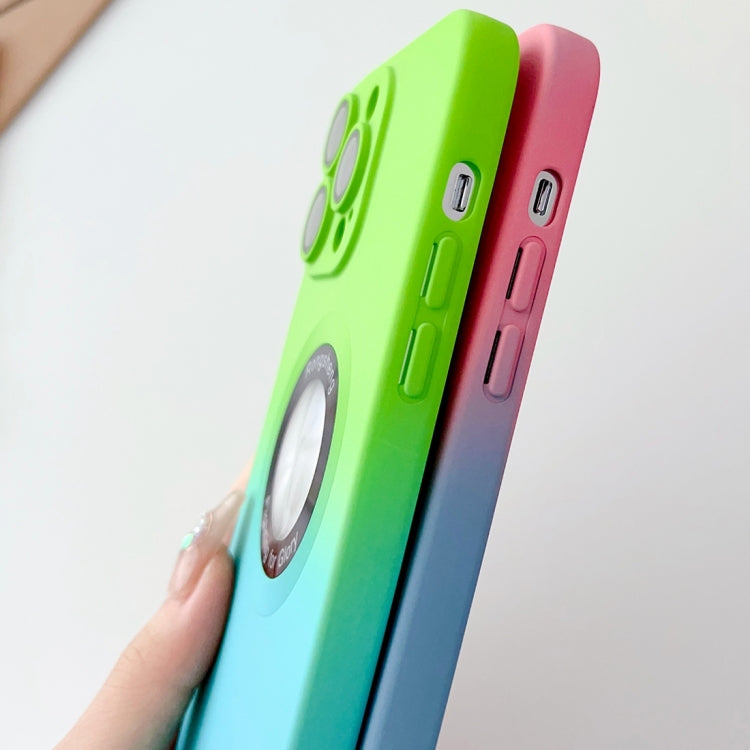 For iPhone 13 Two-color Gradient MagSafe TPU Phone Case(Pink+Blue) - iPhone 13 Cases by buy2fix | Online Shopping UK | buy2fix