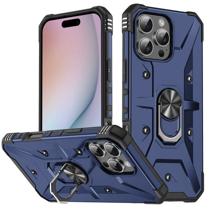 For iPhone 16 Pro Max Ring Holder Phone Case(Blue) - iPhone 16 Pro Max Cases by buy2fix | Online Shopping UK | buy2fix