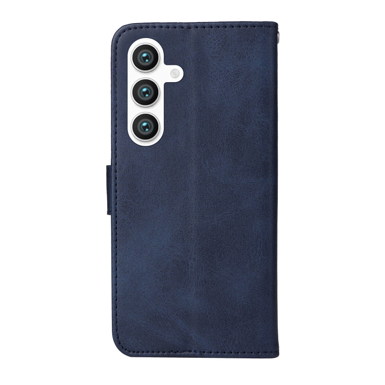 For Samsung Galaxy S24 Classic Calf Texture Flip Leather Phone Case(Blue) - Galaxy S24 5G Cases by buy2fix | Online Shopping UK | buy2fix