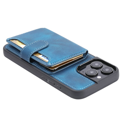 For iPhone 16 Pro Max Skin Feel Dream RFID Anti-theft PU Card Bag Phone Case(Peacock Blue) - iPhone 16 Pro Max Cases by buy2fix | Online Shopping UK | buy2fix