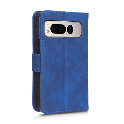 For Google Pixel Fold Skin Feel Magnetic Flip Leather Phone Case(Blue) - Google Cases by buy2fix | Online Shopping UK | buy2fix