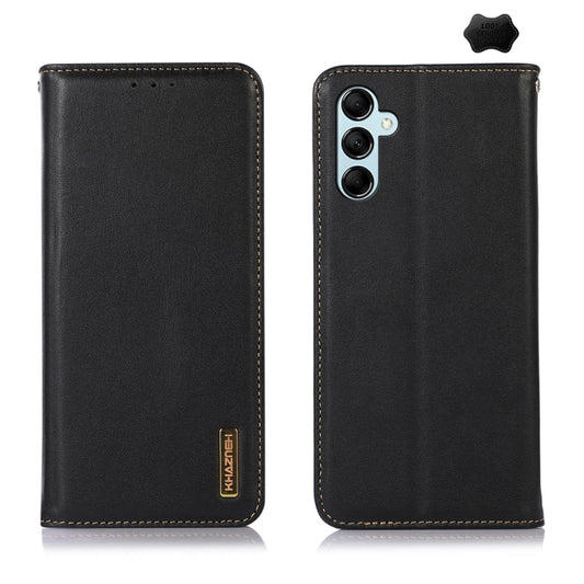 For Samsung Galaxy A35 5G KHAZNEH Nappa Top Layer Cowhide Leather Phone Case(Black) - Galaxy Phone Cases by buy2fix | Online Shopping UK | buy2fix