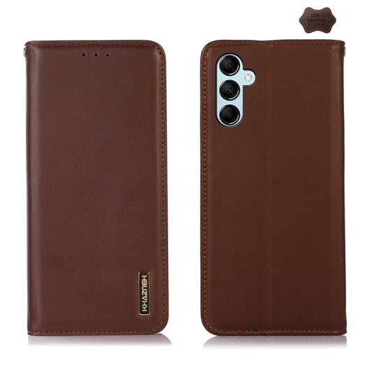 For Samsung Galaxy A35 5G KHAZNEH Nappa Top Layer Cowhide Leather Phone Case(Brown) - Galaxy Phone Cases by buy2fix | Online Shopping UK | buy2fix