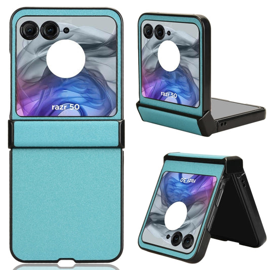 For Motorola Razr 50 Sandskin Texture Phone Case(Blue) - Motorola Cases by buy2fix | Online Shopping UK | buy2fix