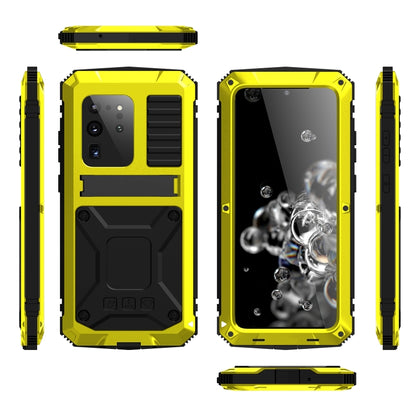 For Samsung Galaxy S20 Ultra R-JUST Waterproof Shockproof Dustproof Metal + Silicone Protective Case(Yellow) - Galaxy Phone Cases by R-JUST | Online Shopping UK | buy2fix