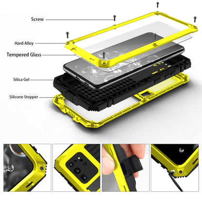 For Samsung Galaxy S20 Ultra R-JUST Waterproof Shockproof Dustproof Metal + Silicone Protective Case(Yellow) - Galaxy Phone Cases by R-JUST | Online Shopping UK | buy2fix