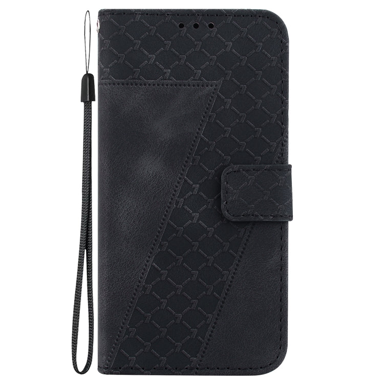 For Google Pixel 9 Pro 7-shaped Embossed Leather Phone Case(Black) - Google Cases by buy2fix | Online Shopping UK | buy2fix