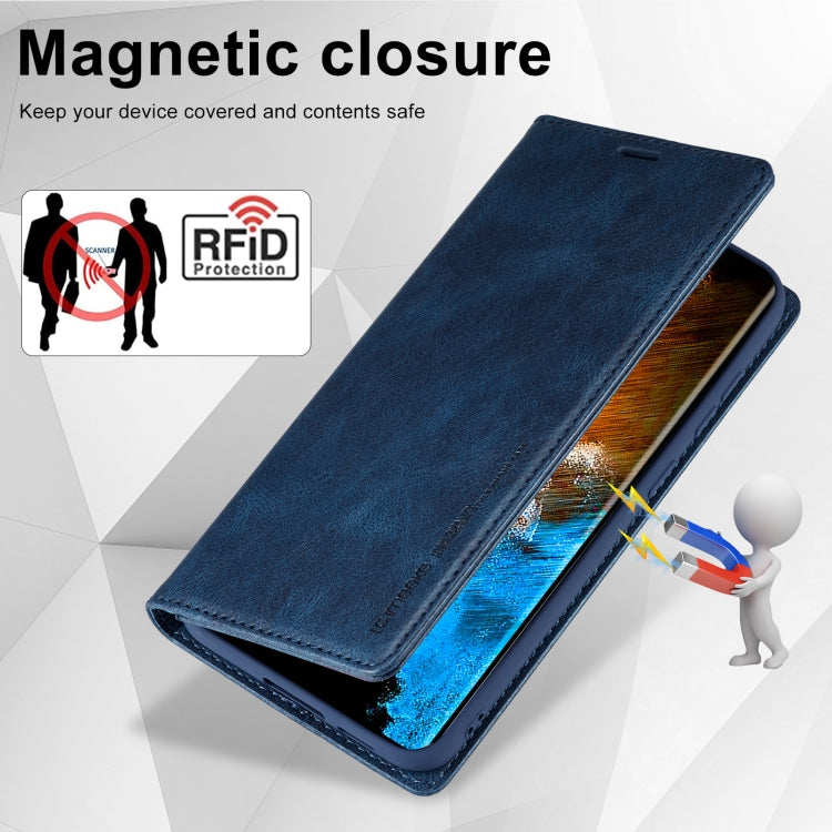 For Samsung Galaxy S24+ LC.IMEEKE RFID Anti-theft Leather Phone Case(Blue) - Galaxy S24+ 5G Cases by LC.IMEEKE | Online Shopping UK | buy2fix