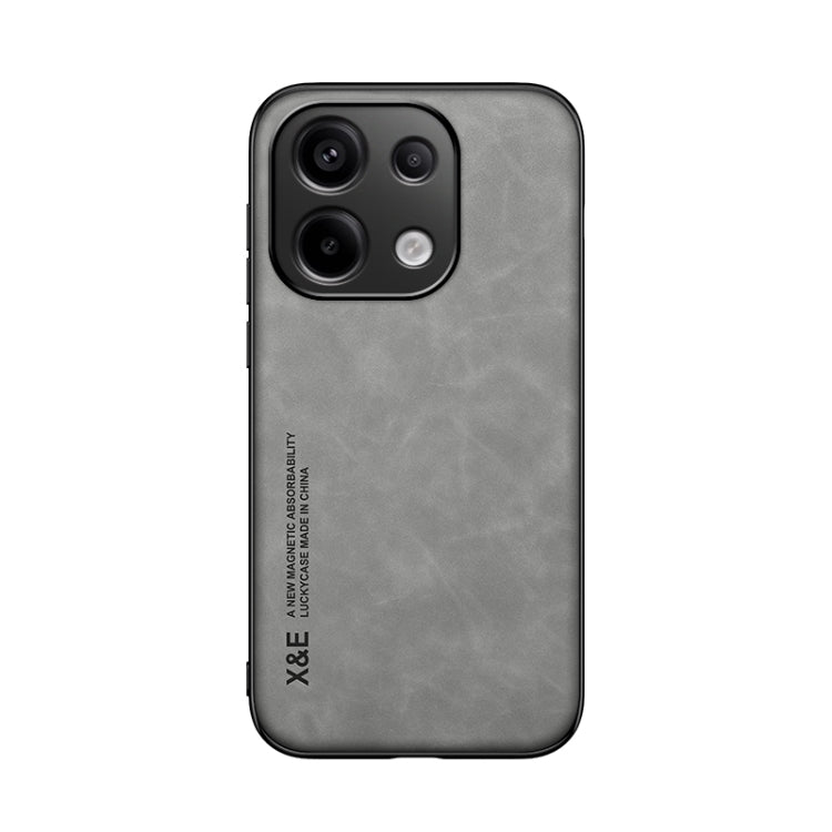 For Xiaomi Redmi Note 13 Pro 4G Skin Feel Magnetic Leather Back Phone Case(Light Grey) - Note 13 Pro Cases by buy2fix | Online Shopping UK | buy2fix