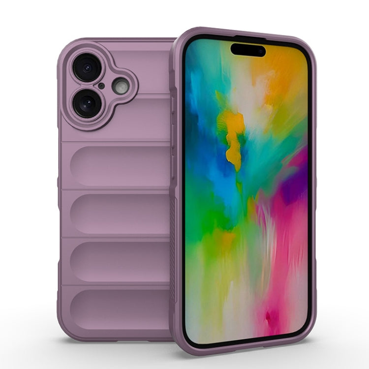 For iPhone 16 Magic Shield TPU + Flannel Phone Case(Purple) - iPhone 16 Cases by buy2fix | Online Shopping UK | buy2fix