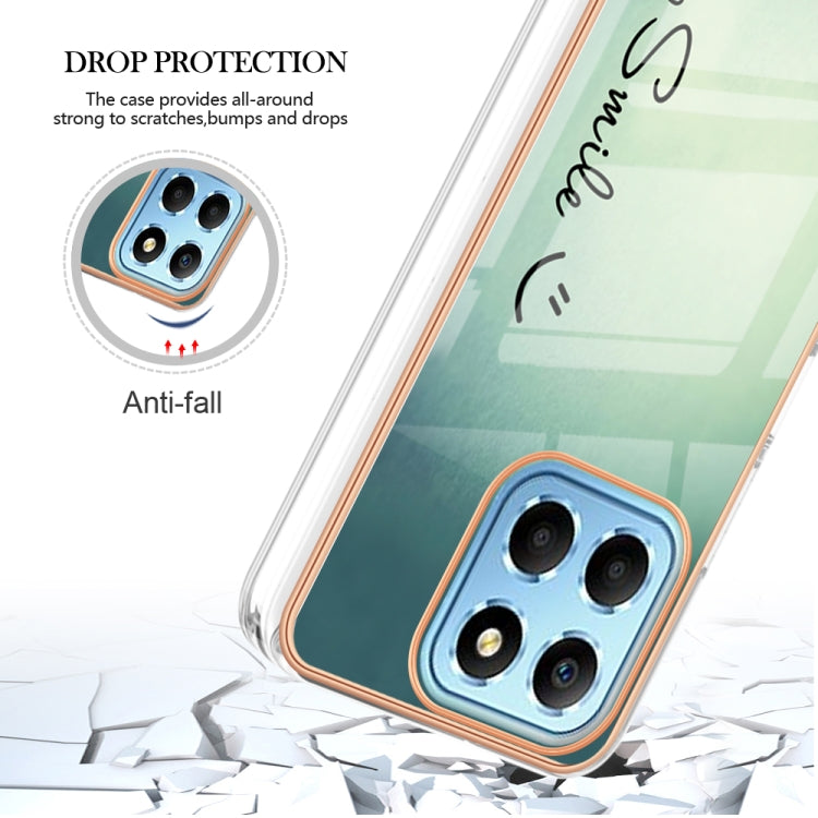 For Honor X8 5G / X6 4G Electroplating Marble Dual-side IMD Phone Case(Smile) - Honor Cases by buy2fix | Online Shopping UK | buy2fix