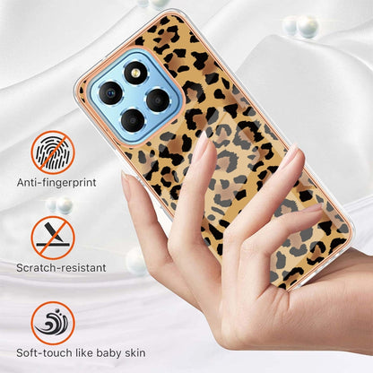 For Honor X8 5G / X6 4G Electroplating Marble Dual-side IMD Phone Case(Leopard Print) - Honor Cases by buy2fix | Online Shopping UK | buy2fix