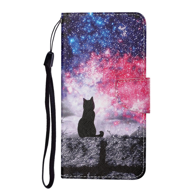 For iPhone 16 Plus 3D Colored Drawing Flip Leather Phone Case(Star Cat) - iPhone 16 Plus Cases by buy2fix | Online Shopping UK | buy2fix