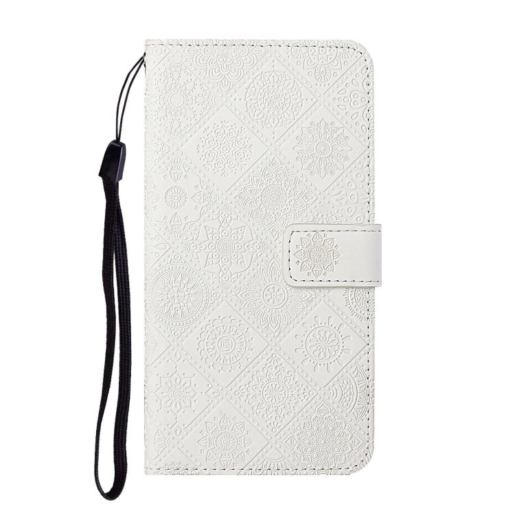 For iPhone 16 Pro Max Ethnic Style Embossed Pattern Leather Phone Case(White) - iPhone 16 Pro Max Cases by buy2fix | Online Shopping UK | buy2fix