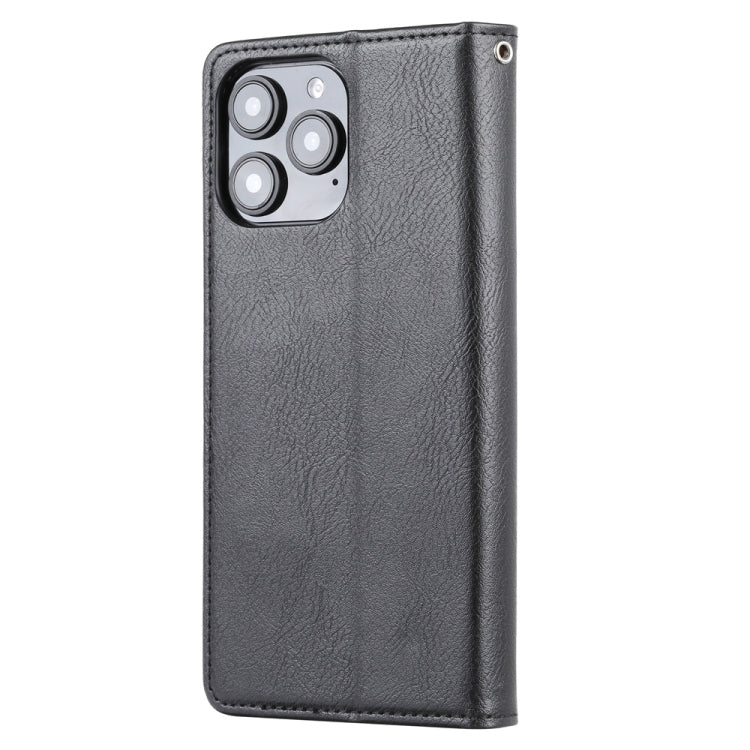 For iPhone 16 Pro Max Knead Skin Texture Flip Leather Phone Case(Black) - iPhone 16 Pro Max Cases by buy2fix | Online Shopping UK | buy2fix