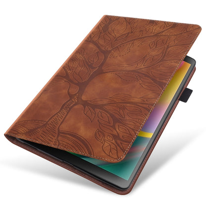 For Samsung Galaxy Tab S9 / S8 / S7 Life Tree Series Horizontal Flip Leather Tablet Case(Brown) - Galaxy Tab S8 Cases by buy2fix | Online Shopping UK | buy2fix