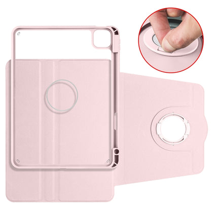 For iPad Pro 13 2024 Acrylic 360 Rotation Detachable Leather Tablet Case(Sand Pink) - iPad Pro 13 2024 Cases by buy2fix | Online Shopping UK | buy2fix