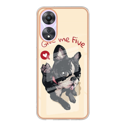 For OPPO A78 / A58 Electroplating Marble Dual-side IMD Phone Case(Lucky Dog) - OPPO Cases by buy2fix | Online Shopping UK | buy2fix