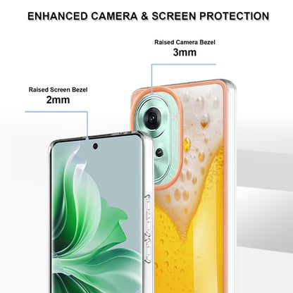 For OPPO Reno11 5G Global Electroplating Marble Dual-side IMD Phone Case(Draft Beer) - Reno11 Cases by buy2fix | Online Shopping UK | buy2fix