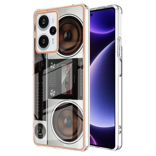 For Xiaomi Poco F5 / Redmi Note 12 Turbo Electroplating Marble Dual-side IMD Phone Case(Retro Radio) - Xiaomi Cases by buy2fix | Online Shopping UK | buy2fix