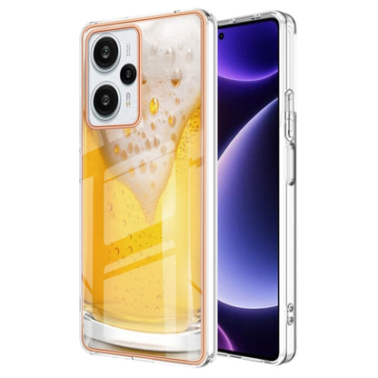 For Xiaomi Poco F5 / Redmi Note 12 Turbo Electroplating Marble Dual-side IMD Phone Case(Draft Beer) - Xiaomi Cases by buy2fix | Online Shopping UK | buy2fix