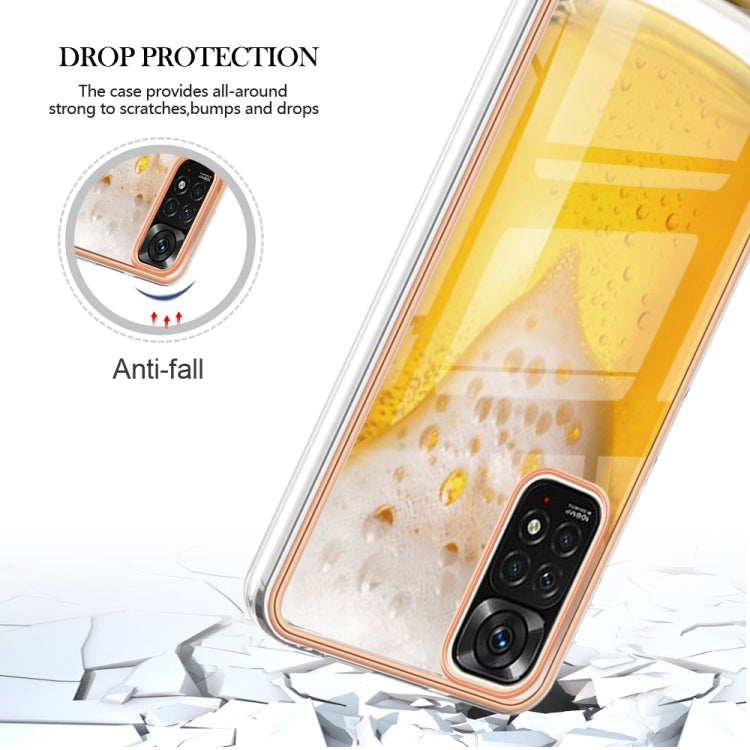 For Xiaomi Redmi Note 11s / Note 11 4G Electroplating Marble Dual-side IMD Phone Case(Draft Beer) - Xiaomi Cases by buy2fix | Online Shopping UK | buy2fix