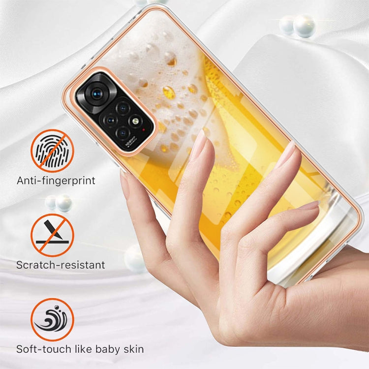 For Xiaomi Redmi Note 11s / Note 11 4G Electroplating Marble Dual-side IMD Phone Case(Draft Beer) - Xiaomi Cases by buy2fix | Online Shopping UK | buy2fix