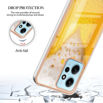 For Xiaomi Redmi Note 12 4G Electroplating Marble Dual-side IMD Phone Case(Draft Beer) - Xiaomi Cases by buy2fix | Online Shopping UK | buy2fix