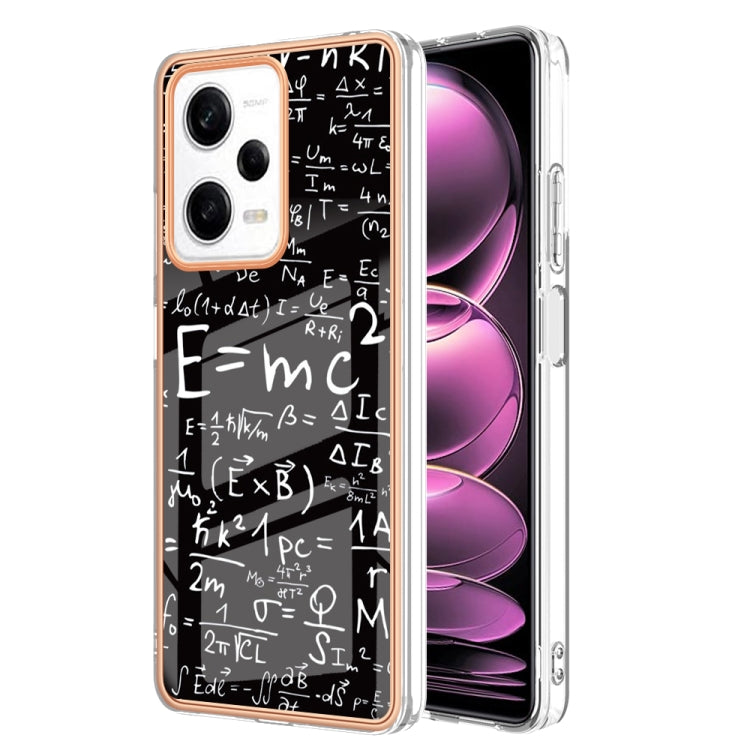 For Xiaomi Redmi Note 12 Pro 5G Global Electroplating Marble Dual-side IMD Phone Case(Equation) - Xiaomi Cases by buy2fix | Online Shopping UK | buy2fix